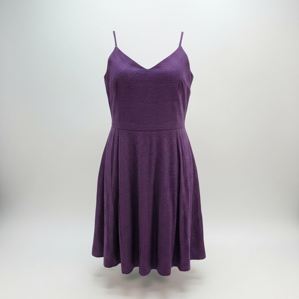 GAP Cami Sundress Womens L Navy Pink Dot Rayon Spaghetti Strap Mini Dress